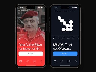 Mobile political polling app redesign | Lazarev. adaptation app application democracy design election government interactive ios app mobile political population survey process task ui united states ux vote voting