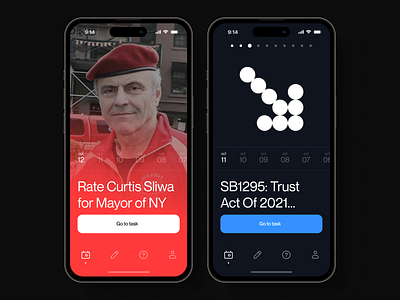 Mobile political polling app redesign | Lazarev. adaptation app application democracy design election government interactive ios app mobile political population survey process task ui united states ux vote voting