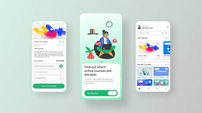 Online Course Mobile App android app app design courses e learning education ios learning app learning platform mobile app online class online learning schedule student ui uiux uiux design ux ux mobile uxui