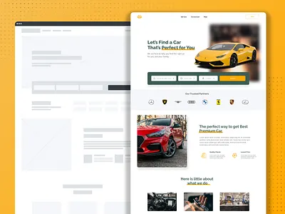 LoFi to HiFi of Second Hand Car Buy and Sell Landing Page design figma hifi landingpage lofi ui uiuxdesign webdesign