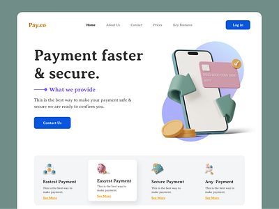 E-wallet landing page. banking design e wallet illustration landing page mayment minimal money transfer payment app typography ui ui design uiux ux ux design web web design