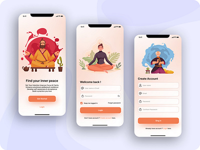 Meditation app (Sing up) concept design meditation meditation app mobile app mobile uxui ui ux