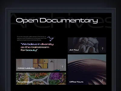 Documentary Section (Page) design documentary gallery images landing page landing page design minimal product design productdesign shots ui uidesign uiux user interface design ux design uxdesign webdesign website design