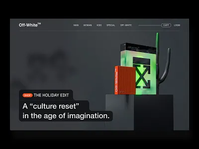 Off-White Look Concept 3d 3d design british clothing david ofiare ecommerce figma fresh landing landing page design new off white off white online store visual design web website