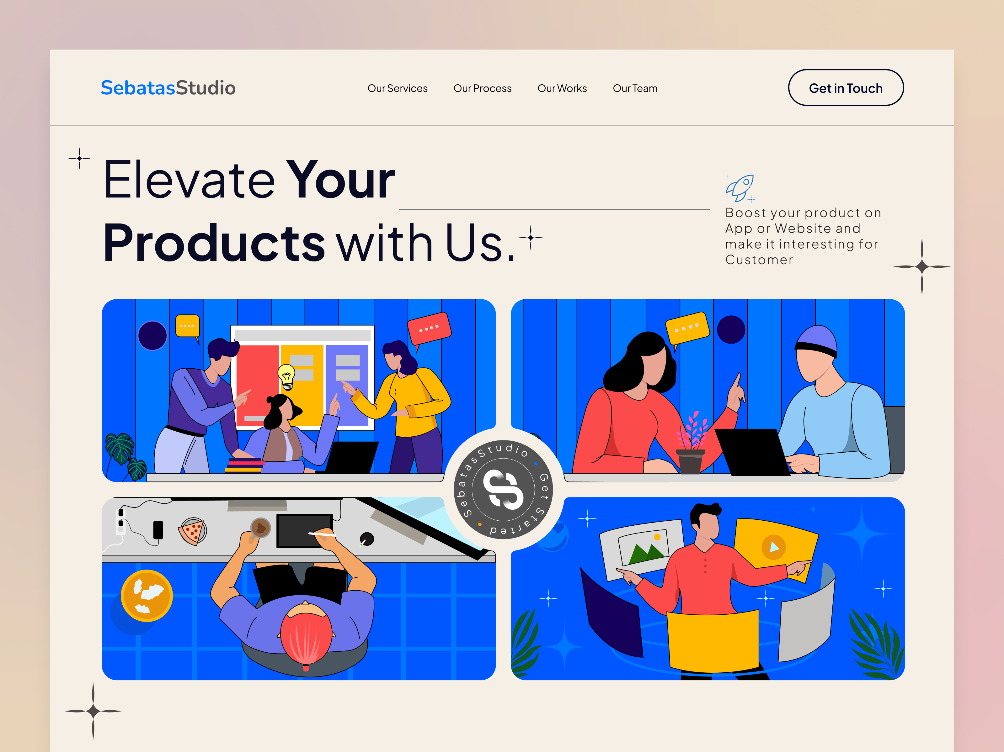 Example of Custom Landing Page With Illustration