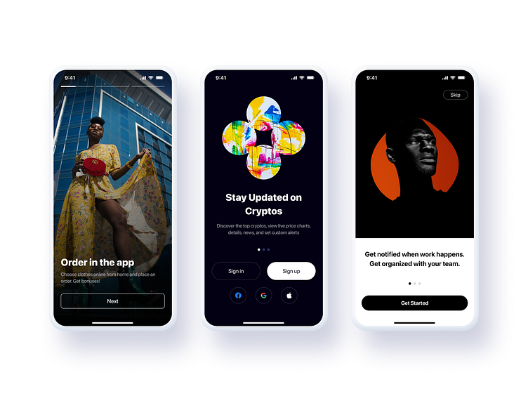 Walkthrough | Onboarding | UI Kit by Ivan Saverchenko on Dribbble
