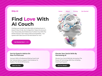 Ship AI - Dating Coach - Landing Page Concept - Theodore Negusu ai concept design landing page ui