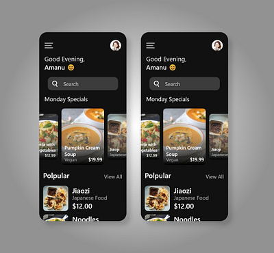 Food Delivery App UI Design app branding design graphic design illustration logo typography ui ux vector