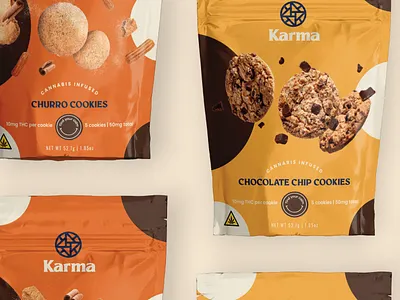 Karma cookies brand design brand development branding cannabis colorful cookies cpg custom design graphic design illustration logo logo design packaging
