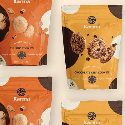 Karma cookies brand design brand development branding cannabis colorful cookies cpg custom design graphic design illustration logo logo design packaging