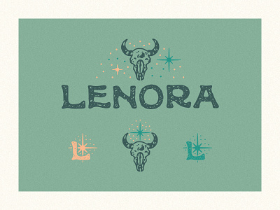 Lenora Branding bar beer brand identity branding cocktails cow cow skull logo logo design maine north star portland restaurant skull southwestern star taco taco bar western wine