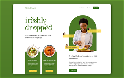 Freshly Dropped - Landing Page home page landing page meal kit web design