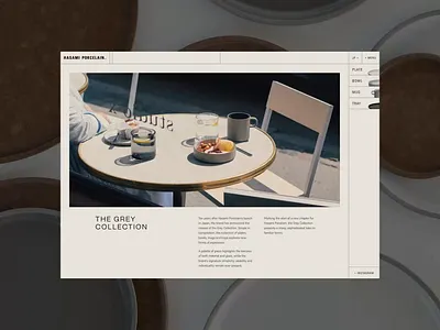 Hasami Porcelain Grey Collection - Concept pt 1 art direction design editorial layout elegant website design food website grey website layout minimalist design product website typography ui ui design web design website design