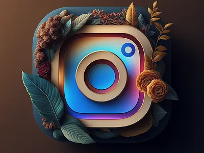 Nature Instagram Logo 3d organic