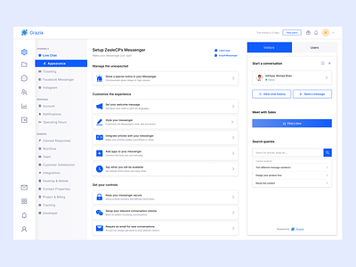 Grazia-Chatbot personlization app appearance chat chatbot design enterprise personalization saas software ui uiux ux