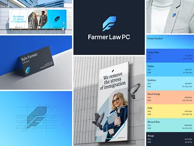 Farmer Law PC | Logo design branding business business card digital feather fin tech icon identity identity branding illustration law law firm lawyer identity logo logo design logo design branding tech visual identity