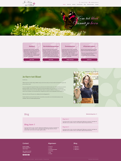 Webdesign Je Kern tot Bloei bootstrap 5 design flower design mindfullness psychologist webdesign website