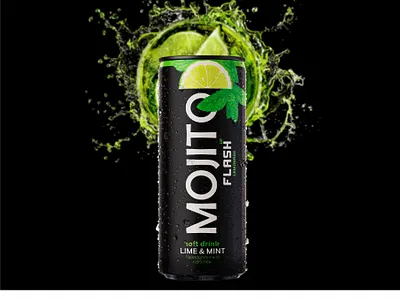 MOJITO SOFT DRINK SODA CAN DESIGN. brand design branding design drink graphic design logo mockup mojito mojito drink mojito soft drink package design packaging soda can soda drink vector