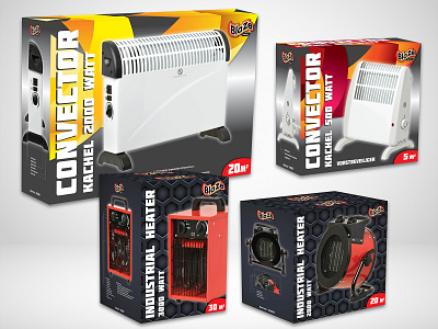 Heaters packaging design serie branding design graphic design illustration logo typography vector