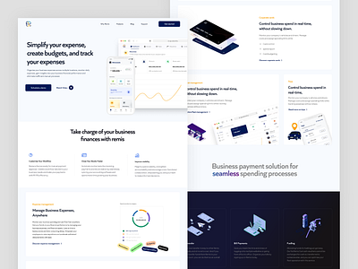 Expense management landing page | Remis design product design ui ux web