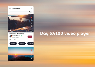 <100 day challenge> Day 57 Video player 100daychallenge dailyui design ui ux