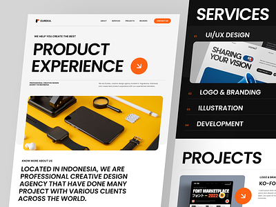 Eureka - Creative Design Agency Landing Page agency agency website clean company creative agency design digital agency homepage landing landing page portfolio portfolio website product design studio ui ux web web design website website design