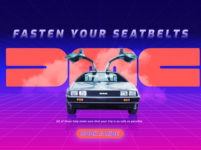 Delorean Promo Section car colorful delorean gradients retro ui