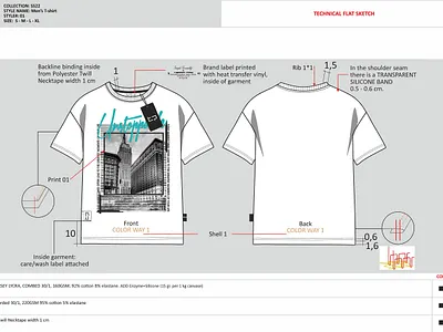 TECHNICAL FLAT SKETCH FOR T-SHIRT adobeillustrator design fashion design fashionflat fashionillustration flat sketch flatsketch graphic design illustration technical drawing technical flat technicaldrawing vector