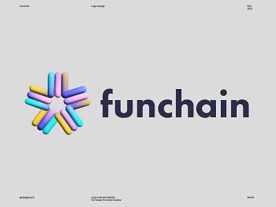 funchain logo design 3d logo blockchain brand identity branding colorful crypto fun identity logo logomark logos logotype metaverse minimal modern monogram startup tech