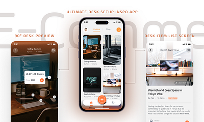 Ultimate Desk Setup Inspiration App/Tech Gadget E-commerce design desk setup digital product e commerce gadget mobile app ui ux workspace