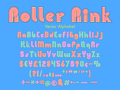 Roller Rink Vector Alphabet alphabet bold color disco display font fun geometric lettering lgbtq retro type type design typeface typography vector