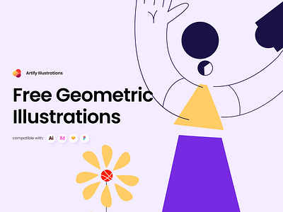 Free Geometric Illustrations characters free freebie illustration illustrations svg vector