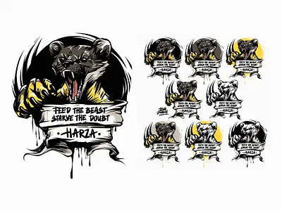 Personal Logo Design animal art animal drawing character character design design digital art illustration logo logotype marten stickers wild