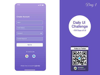 Day 1 Task: Create a sign up page for anything. #DailyUI app design figma inspiration signup ui