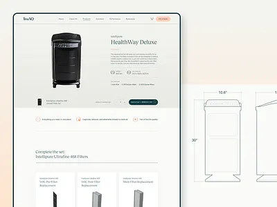 TruAQ buy clean clean air cta description ecommerce filter gallery graphic design hero homepage landing page online store product page retail sell specs ui ux website