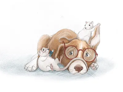 Book's lover 2 cards character illustration kids picture books