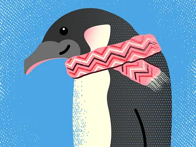 Penguin With A Scarf animals antarctica arctic beak birds blizzard cold flightless freezing iceberg nature penguins planet earth scarf science snowy south pole weather winter