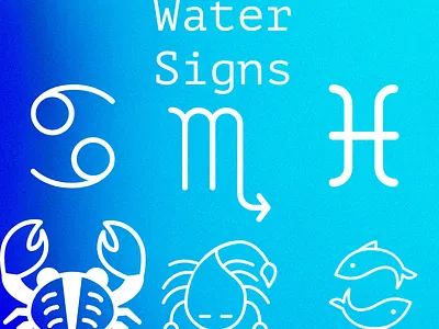Water signs branding design logo typography zodiac
