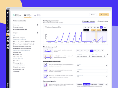 Monitor Configuration chart clean dashboard design error graph incident metric mobile monitor reporting simple system ui ux