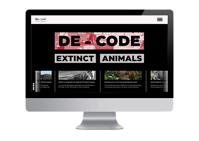 De-code Extinction - Website: Home/Landing page animation branding design event exhibition graphic design illustration logo minimalist pamphlet poster promotion