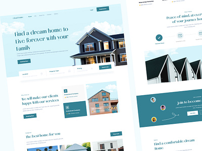Cloud Estate | Real Estate app appartment branding building clean design figma green house home housing landing page mobile property real estate residence schedule ui uiux ux web design