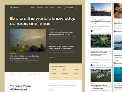 Macalur - Article Landing Page article article landingpage article website blog bold clean color design flat landing landingpage layout simple typography ui ux web web app website