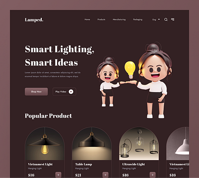 Lamps Product Landing Page 404 cpdesign creativepeoples ecommerce eftiar homepage interior shop kitty uix lamp lamps landing landing page landingpage light page pendant lamp pendant store ui ux website design
