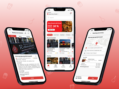 Food Order and Reservation App app book case study design eat food mobile order reservation restaurant ui ux