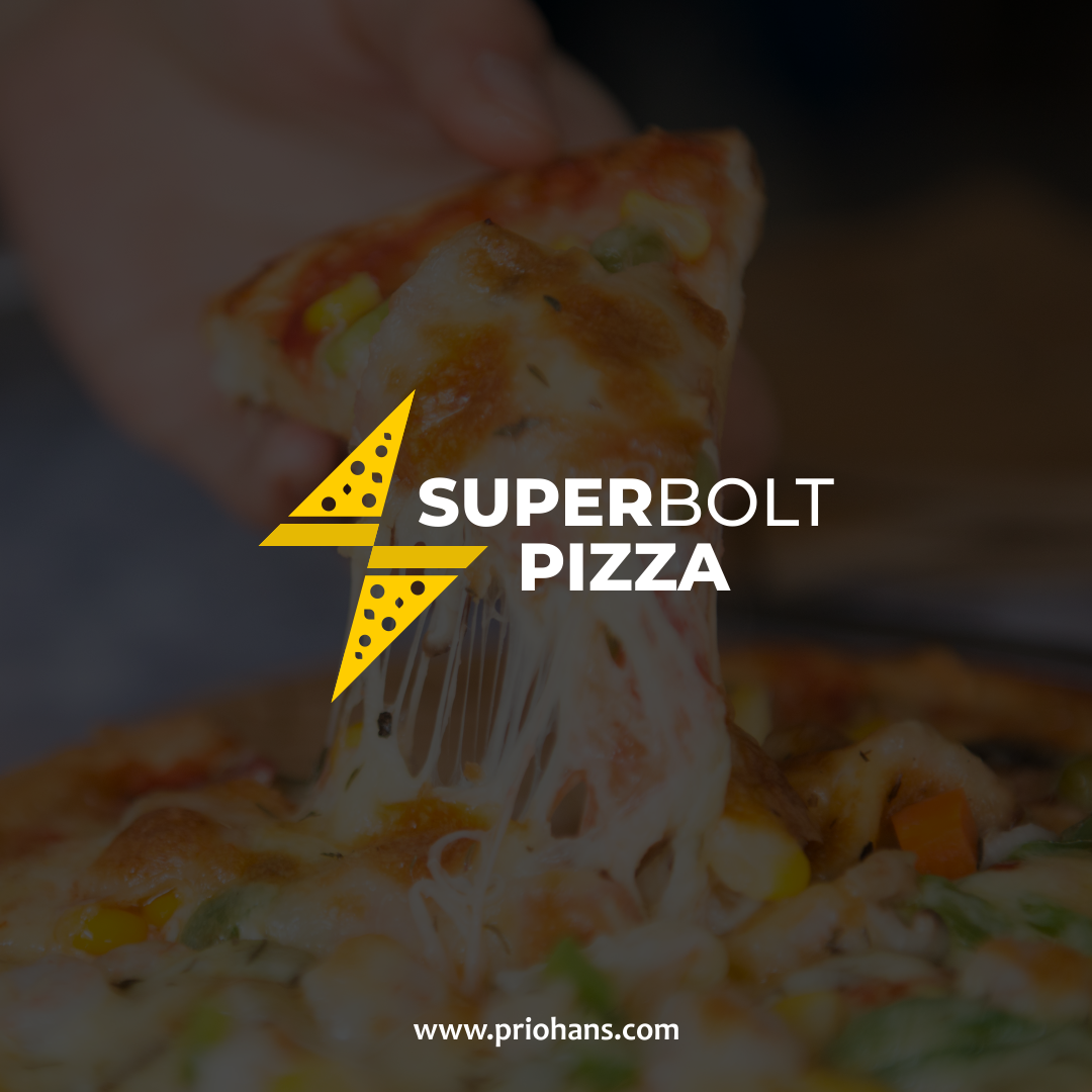 Bolt and Pizza Logo Design bolt bolt logo brand brand guidelines brand identity branding color design food logo illustration logo logo designer pizza pizza logo prio hans typography ui vector