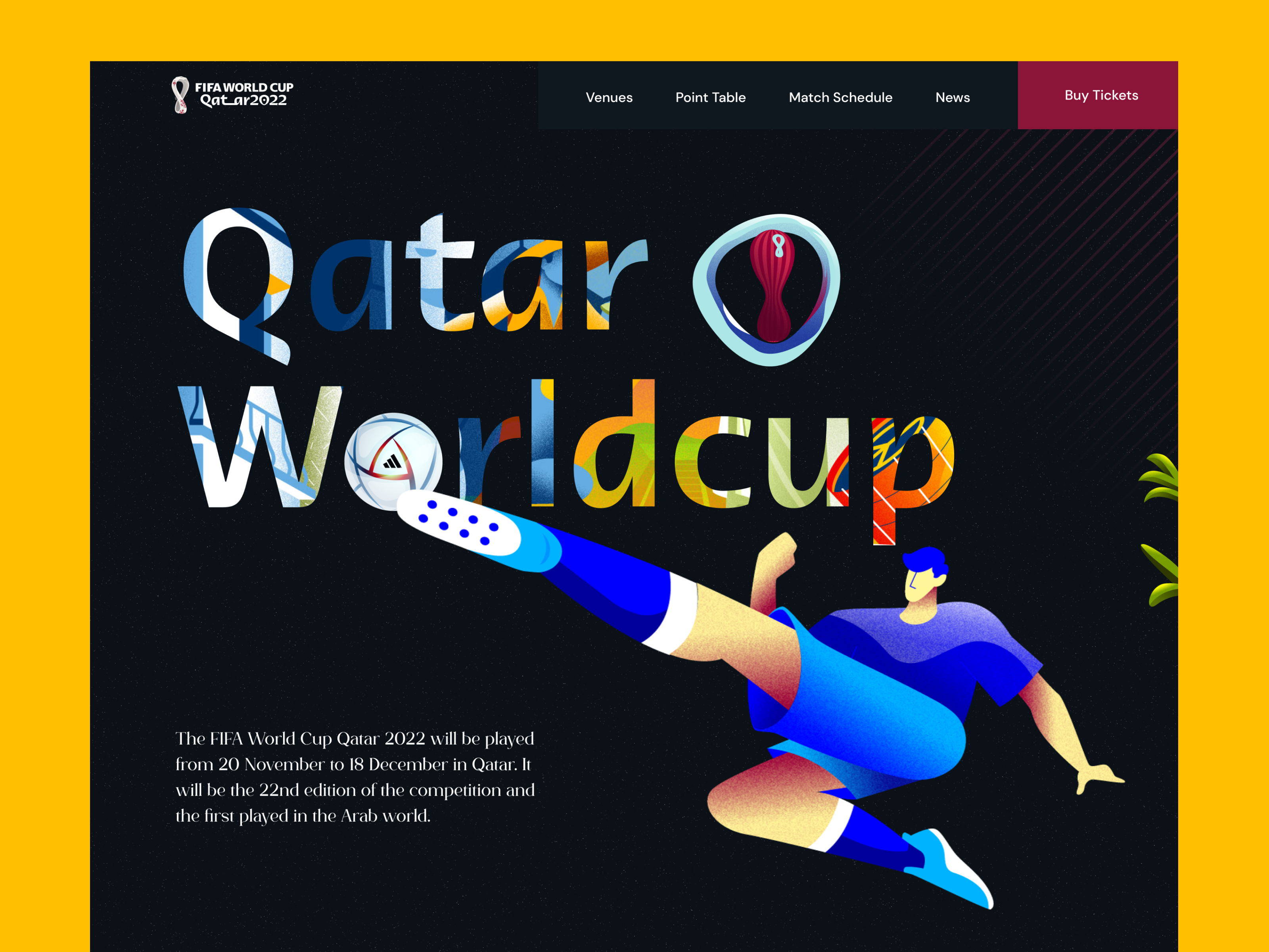 FIFA Worldcup Qatar 2022- Landing Page by Musemind UI/UX Agency on Dribbble