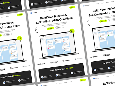 Saas landing page ( SmartDigital ) branding clean daily dailyui design figma hero section landing page layout minimal modern product design saas saas page ui uiux vibrant green web web design website design