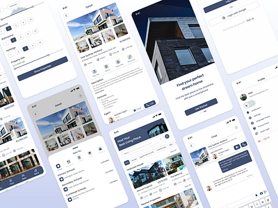 Real Estate App app design mobile mobileapp realestate typography ui ux