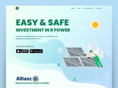 Solar Power Energy electric power electrical energy future generation green eco green energy illustration landing page next generation power solar solar panel solar panel system sular power sun web design web ui website