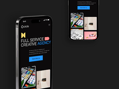 Agency Website Hero UI - Mobile agency website app design clean color theory design design layout homepage illustration inspirations layout mobile design product design responsive design typography ui ui design uxdesign visual design